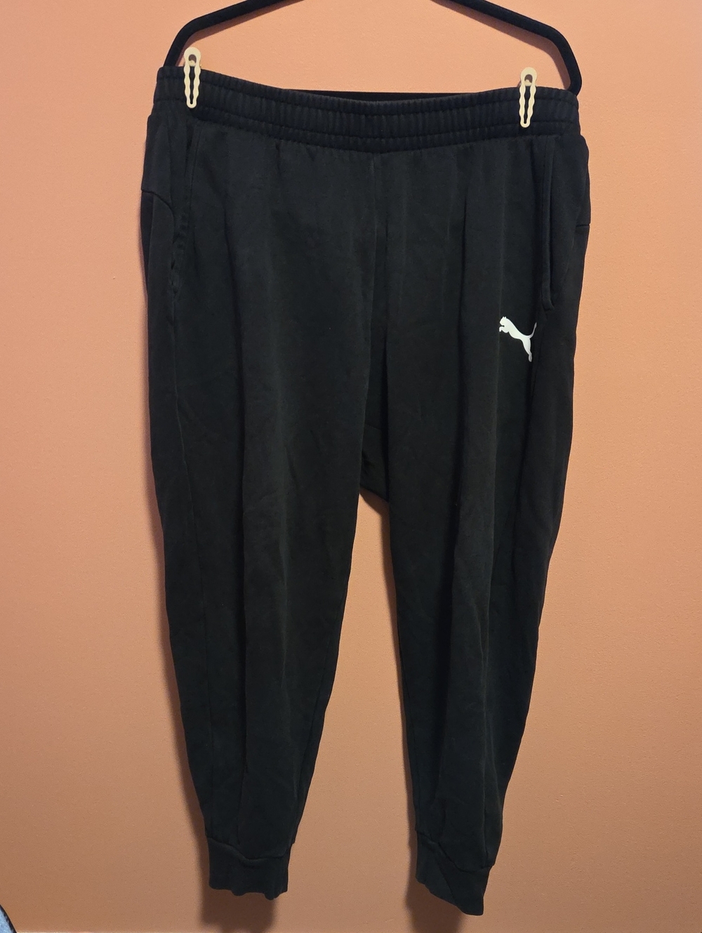 Puma Black Men's Logo Joggers with White Puma Mark